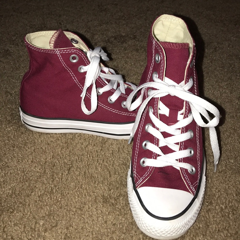 Maroon High Top Converse - Picture 2 of 6
